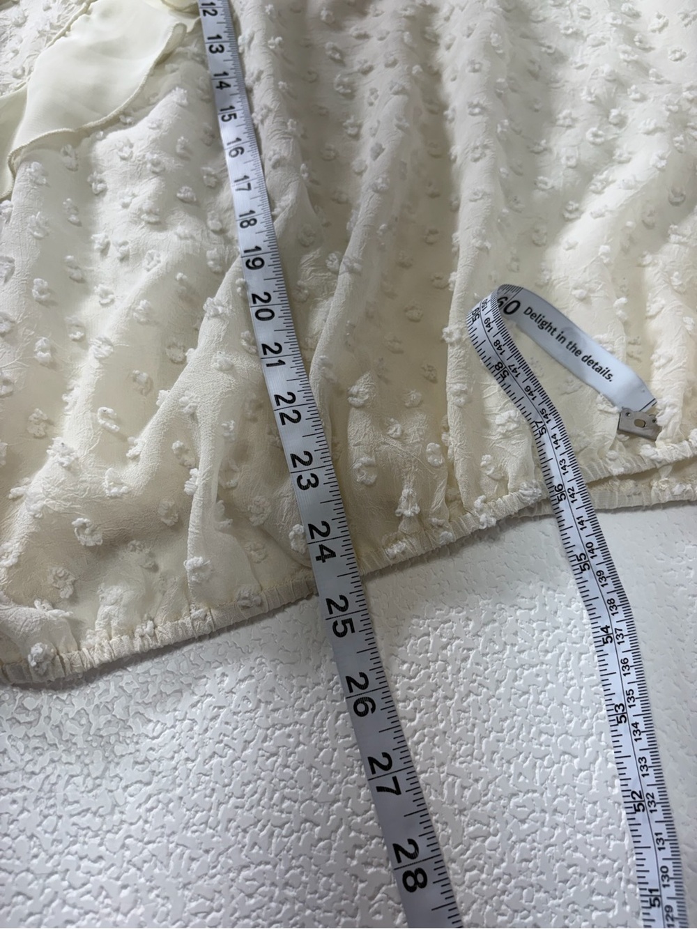 A'Reve Cream Ruffle Swiss Dot Blouse with Keyhole 3294 - Picture 11 of 11